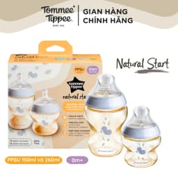 Thumbnail Bình Sữa PPSU Ty Siêu Mềm Tự Nhiên Tommee Tippee Natural Start, Xanh Dương (Bộ 1 Bình 260ml và 1 Bình 150ml) 1