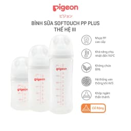 Thumbnail Bình sữa Softouch PP Plus Pigeon thế hệ III 160ml / 240ml / 330ml 2