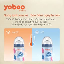 Thumbnail Bình sữa thủy tinh cổ rộng Yoboo YB-0043/0044 bọc silicon cảm biến nhiệt - Chính hãng 3