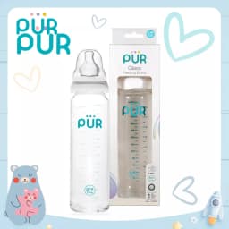 Thumbnail Bình sữa thủy tinh PUR 240ml, có sẵn 1 núm Comfort size L trong bình 1