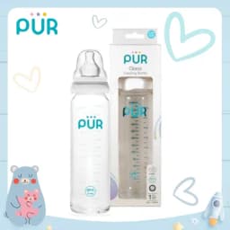 Thumbnail Bình sữa thủy tinh PUR 240ml, có sẵn 1 núm Comfort size L trong bình 3