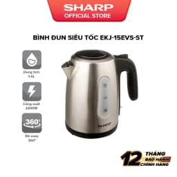 Thumbnail Bình Đun Siêu Tốc 1.5 Lít SHARP EKJ-15EVS-ST Vạch báo nước, Cảm biến nhiệt FADA 1