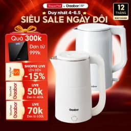 Thumbnail Bình đun siêu tốc Gaabor EK20M-WH01A/WH02A dung tích lớn 2L công suất 1500W lòng ấm thép liền kề dễ vệ sinh an toàn 1