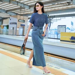 Thumbnail Blue Breeze Shirt - Áo kiểu phối demin, Áo công sở dạo phố nữ IVY moda MS 16B0097 2
