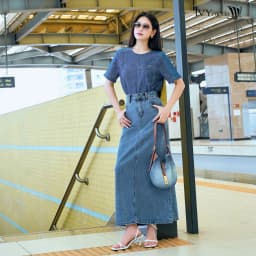 Thumbnail Blue Breeze Shirt - Áo kiểu phối demin, Áo công sở dạo phố nữ IVY moda MS 16B0097 3