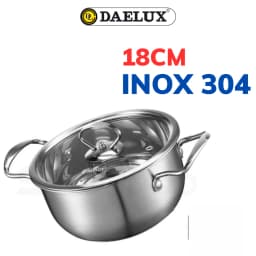 Thumbnail Bộ 2 nồi Inox 304 đáy từ 5 lớp siêu bền Daelux 18+22cm DXSP-GS2 không kén bếp 2