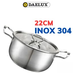 Thumbnail Bộ 2 nồi Inox 304 đáy từ 5 lớp siêu bền Daelux 18+22cm DXSP-GS2 không kén bếp 3