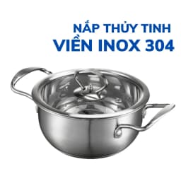 Thumbnail Bộ 2 nồi Inox 304 đáy từ 5 lớp siêu bền Daelux 18+22cm DXSP-GS2 không kén bếp 4
