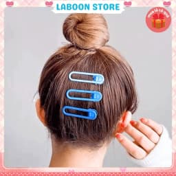 Thumbnail Bộ 3 kẹp tóc mái mỏ vịt LABOON accessories chữ nhật nhiều màu phụ kiện kẹp tóc mái basic thời trang 3