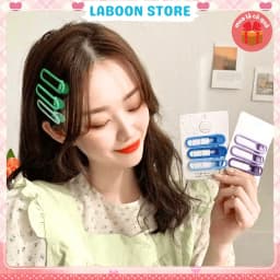 Thumbnail Bộ 3 kẹp tóc mái mỏ vịt LABOON accessories chữ nhật nhiều màu phụ kiện kẹp tóc mái basic thời trang 4