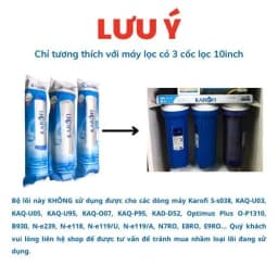 Thumbnail Bộ 3 Lõi lọc nước Karofi 1,2,3 dùng cho máy lọc nước RO có 3 cốc lọc 10inch - Hàng chính hãng 2