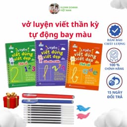 Thumbnail Bộ 3 Vở Luyện Viết Thần Kỳ TNBOOKS Tự Bay Mực Cho Bé Vào Lớp 1 - Luyện Viết Chữ Đẹp (4-6 Tuổi) 1