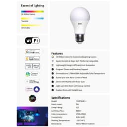 Thumbnail Bộ 4 bóng đèn Yeelight W4 16 triệu màu chuôi đèn E27, nháy theo nhạc, tương thích Homekit 2