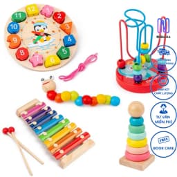 Thumbnail Bộ 6 món đồ chơi gỗ Megatoys an toàn phát triển trí tuệ kĩ năng cho bé - NHBOOK - Megatoys 2