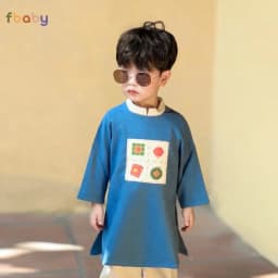 Thumbnail Bộ áo dài bé trai in họa tiết truyền thống fbaby - FB0013 4