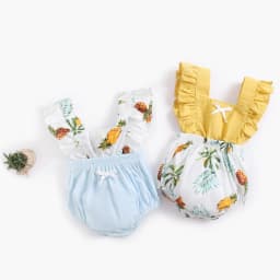 Thumbnail Bộ Áo Liền Quần Sanlutoz Bằng Chất Liệu Cotton Phong Cách Thời Trang Mùa Hè In Họa Tiết Quả Dứa Dành Cho Bé Gái 1