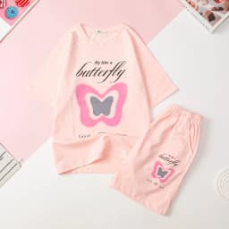 Thumbnail Bộ áo phông, quần đùi LITIBABY ngắn tay ráp lăng cho bé gái 30kg - 60kg 3