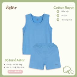 Thumbnail Bộ ba lỗ màu trơn Astar vải cotton rayon cho bé trai, bé gái 9 tháng đến 6 tuổi 2