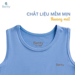 Thumbnail Bộ ba lỗ màu trơn basic BENTY chất liệu mềm mịn thấm hút mồ hôi, quần áo cho bé trai và bé gái 4