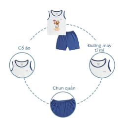 Thumbnail Bộ ba lỗ phối viền BENTY in hình BT098 Chef Dog đáng yêu, chất vải cao cấp, thấm hút mồ hôi tốt 3