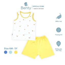Thumbnail Bộ ba lỗ quần áo trẻ em họa tiết BENTY cotton mềm mịn mát, đồ bộ trẻ em cao cấp, thoáng khí 1
