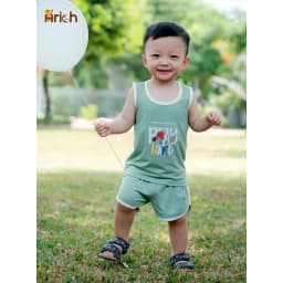 Thumbnail Bộ ba lỗ thể thao Arich vải sợi tre in hình cho bé trai, bé gái size từ 9m-6tuổi 3