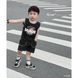 Thumbnail Bộ ba lỗ thể thao cho bé trai Beemo,Chất liệu cotton mềm mịn, siêu mát, in hình quả bóng siêu đẹp, khoẻ khoắn B478 1