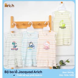 Thumbnail Bộ ba lỗ trẻ em mùa hè arich , vải sợi tre thông hơi, mát , rất mát,size 9M đến 5 tuổi 1
