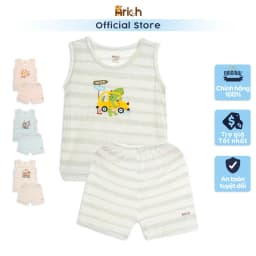 Thumbnail Bộ ba lỗ trẻ em mùa hè arich , vải sợi tre thông hơi, mát , rất mát,size 9M đến 5 tuổi 2