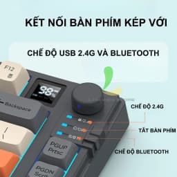 Thumbnail Bộ Bàn Phím Không Dây HOSAN XUNFOX K920 Công Thái Học Có Màn Hình Hiển Thị, Nút Vặn Điều Chỉnh 4