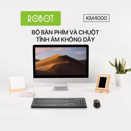 Thumbnail Bộ Bàn Phím Và Chuột Tĩnh Âm Không Dây ROBOT KM4000 2.4GHz Độ Phân Giải 1600DPI Hàng Chính Hãng Bảo Hành 12 Tháng 2
