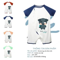 Thumbnail Bộ body cộc lệch in hình gấu BENTY BT018 chất liệu mềm mịn mát, bodysuit cho bé dễ thương 2