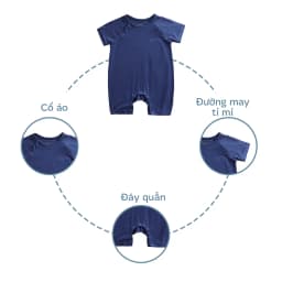 Thumbnail Bộ body cộc tay cài chéo BENTY màu trơn,thiết kế tiện lợi,vải cotton an toàn da bé từ 0 đến 18 tháng 3