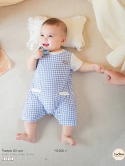 Thumbnail Bộ Body Liền Thân COOKIE, Romper Đùi Caro Cho Bé Chất Cotton Từ 0 Đến 12 Tháng 2025 1