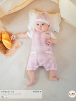 Thumbnail Bộ Body Liền Thân COOKIE, Romper Đùi Caro Cho Bé Chất Cotton Từ 0 Đến 12 Tháng 2025 2
