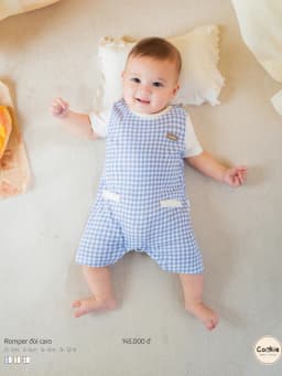 Thumbnail Bộ Body Liền Thân COOKIE, Romper Đùi Caro Cho Bé Chất Cotton Từ 0 Đến 12 Tháng 2025 3