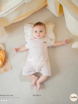 Thumbnail Bộ Body Liền Thân COOKIE, Romper Đùi Caro Cho Bé Chất Cotton Từ 0 Đến 12 Tháng 2025 4