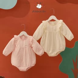 Thumbnail Bộ bodysuit cho bé gái ABBIEOH hoa nhí thô cotton cổ vai bèo phong cách vintage BD257 BD654 BD655 1