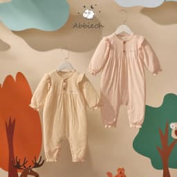 Thumbnail Bộ bodysuit cho bé gái cotton dài tay ABBIEOH cài chéo bèo nhún 0 - 18 tháng BD359 AW21 BD656 1