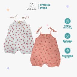 Thumbnail Bộ bodysuit hai dây ABBIEOH vai nơ baby đũi lạnh cho bé gái sơ sinh 0-24 Tháng BD423 BD613 BD757 1