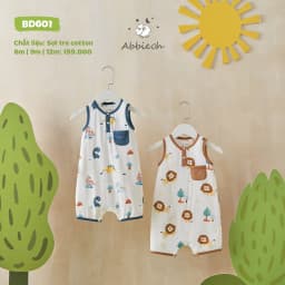 Thumbnail Bộ bodysuit sát nách bé trai ABBIEOH in hình con vật cho bé 0-12 tháng BD601 BD762 4