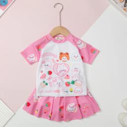 Thumbnail Bộ bơi Bé gái chống nắng, nhanh khô LITIBABY kèm chân váy size 3 đến 10 tuổi 1