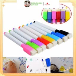 Thumbnail Bộ Bút Lông Viết Bảng Có Đầu Xóa Được dùng được cho bảng trắng, sách tô xoá thông minh cho bé 4