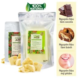 Thumbnail Bơ cacao nguyên chất từ hạt ca cao làm bánh socola chocolate, ăn chay CacaoMi Cocoa Butter 250g/500g 1