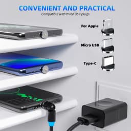 Thumbnail Bộ Cáp Sạc Hdoorlink Nam Châm Cổng Usb Type C Xoay 360 Độ + Dây 180 Độ Cho IPANDROID 2