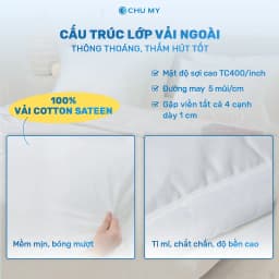 Thumbnail Bộ chăn ga trắng khách sạn CHU MY, cotton Sateen 100%, T400, chuẩn 5 sao cho phòng ngủ 2