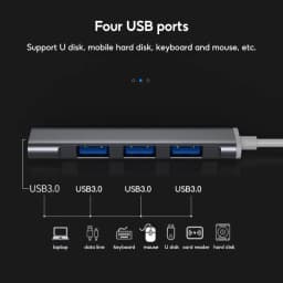 Thumbnail Bộ chia 4 cổng TBTIC USB 3.0 Type c 4 trong 1 tốc độ cao cho máy tính 1