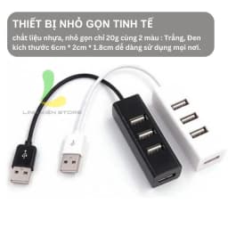 Thumbnail Bộ chia USB HOSAN 4 cổng USB 2.0 hình chữ nhật thiết kế nhỏ gọn tốc độ cao hỗ trợ máy tính 1