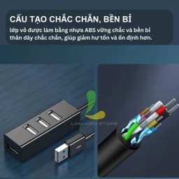 Thumbnail Bộ chia USB HOSAN 4 cổng USB 2.0 hình chữ nhật thiết kế nhỏ gọn tốc độ cao hỗ trợ máy tính 2