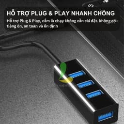 Thumbnail Bộ chia USB HOSAN 4 cổng USB 2.0 hình chữ nhật thiết kế nhỏ gọn tốc độ cao hỗ trợ máy tính 3
